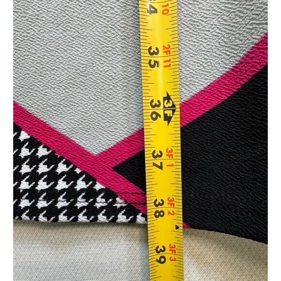 Emery Rose Womens Sheath Dress Size L Pink Black Houndstooth Abstract Sleeveless - Picture 6 of 13